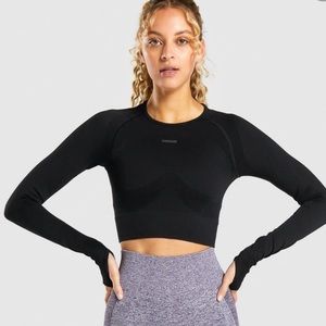 Gymshark black long sleeve crop